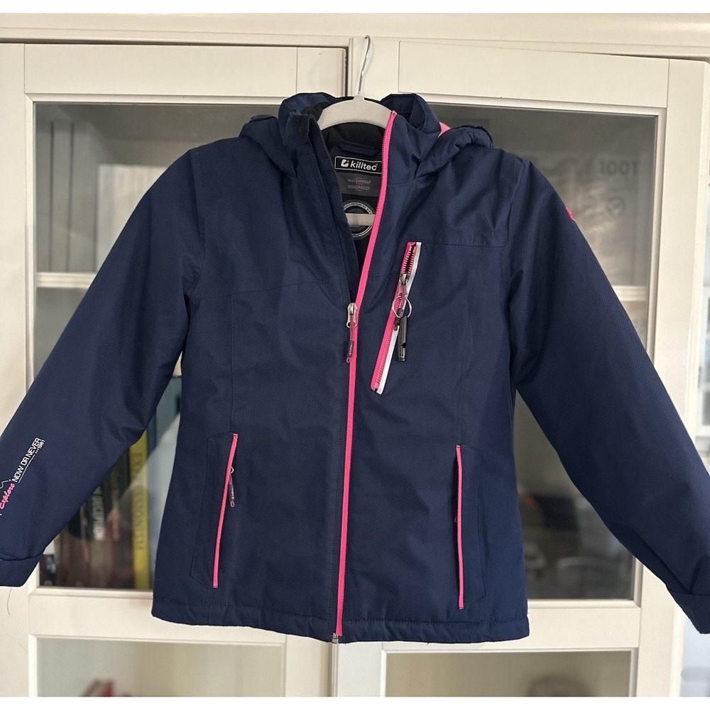 Killtec Tech Line Ski Snow Jacket US12  Kids Blue/pink Outdoor Windproof‎